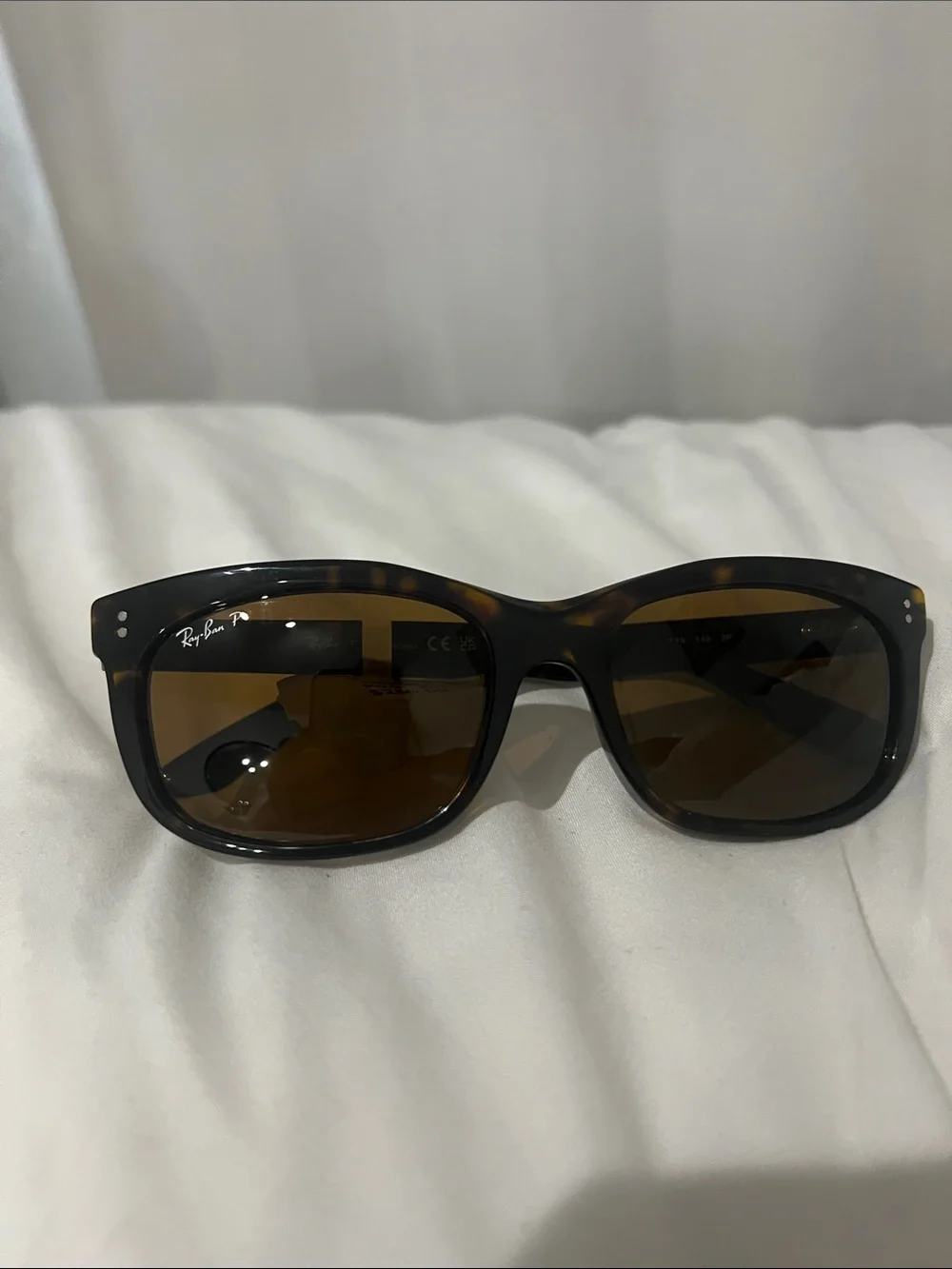 RAY BAN RB2389 902 57 Brown Polarized Unisex 60 mm Sunglasses Authentic